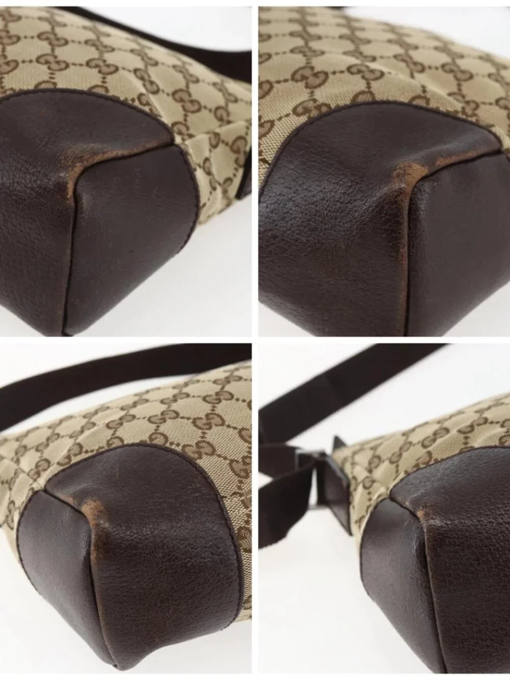 GUCCI GG Canvas Shoulder Bag Beige Silver 114273 Auth fm5091 - Picture 11 of 12